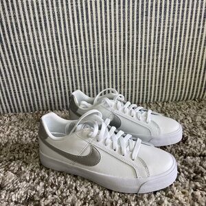 White and Silver Nike Sneakers